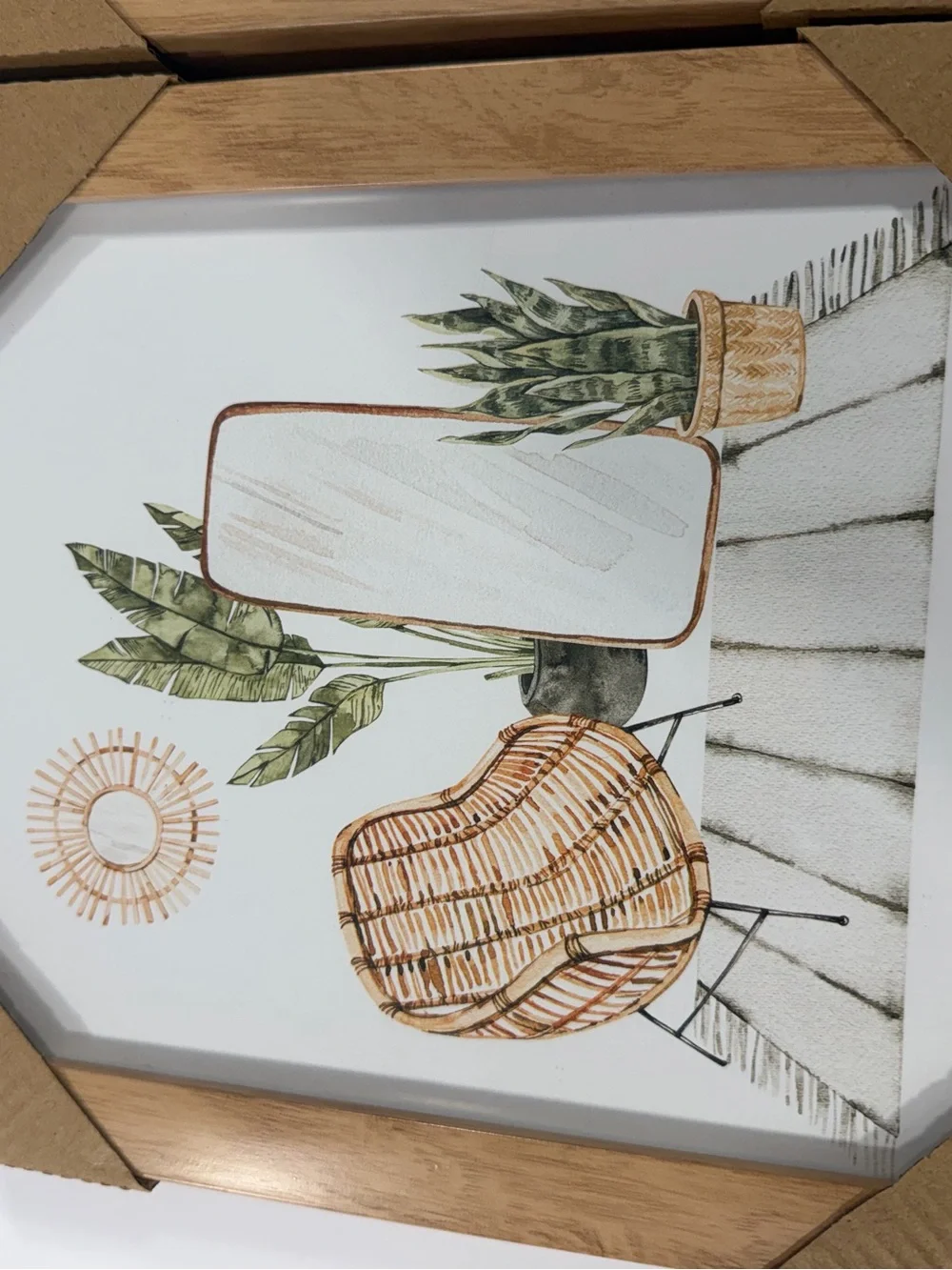 Wooden Botanical Wall Art Pair in Natural Brown